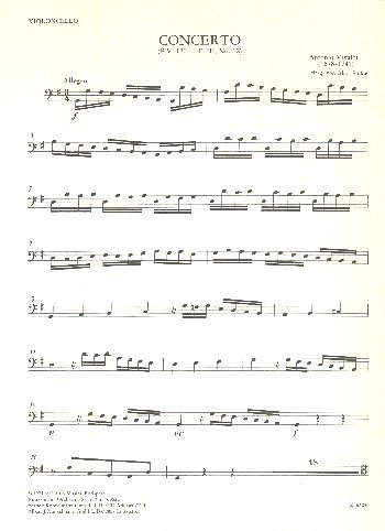 A. Vivaldi: Konzert für Violoncello G-Dur RV 413, PV 120, F. III/12, Ric. 231
