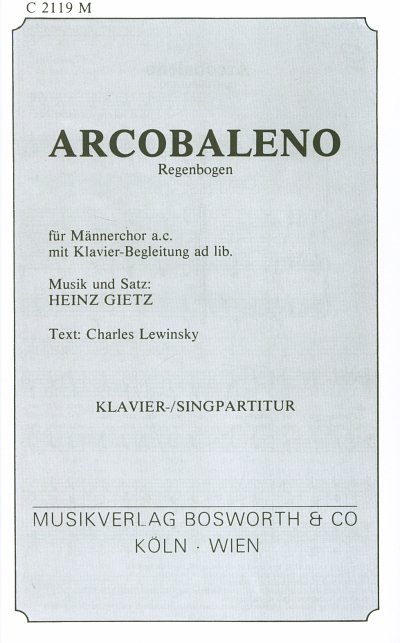 H. Gietz: Arcobaleno (Regenbogen), Mch4;Klv (Part.)