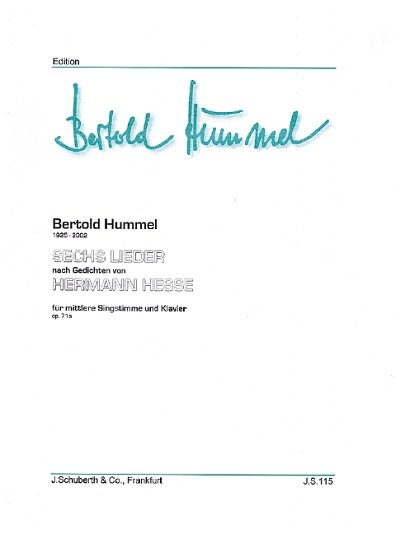 B. Hummel: Sechs Lieder op. 71a