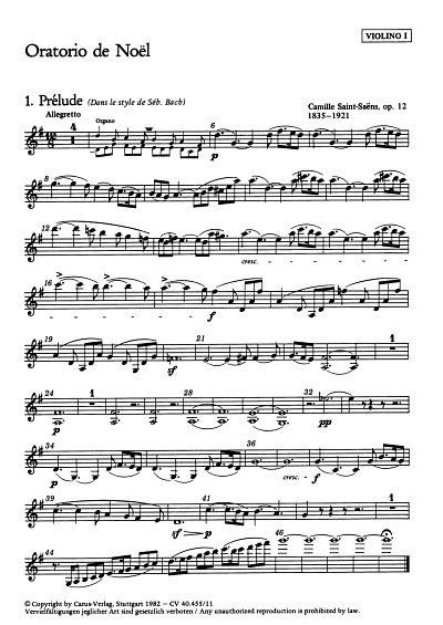 C. Saint-Saens: Oratorio de Noel op. 12, 5GsGchStroOr (Vl1)