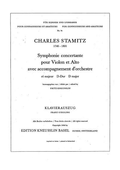C. Stamitz: Sinfonia concertante, VlVaKlv (KlavpaSt)