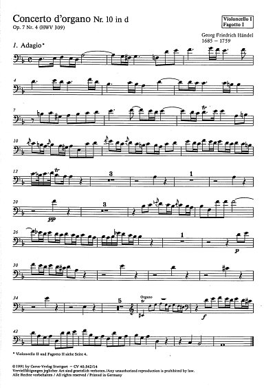 G.F. Händel: Concerto d'organo Nr. 10 in d