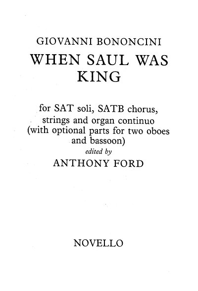 G. Bononcini: When Saul Was King (Part.)