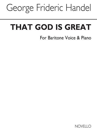 G.F. Händel: Handel That God Is Great Baritone And Piano