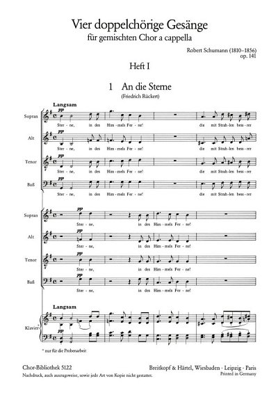R. Schumann: Vier doppelchörige Gesänge 1,  op. 141