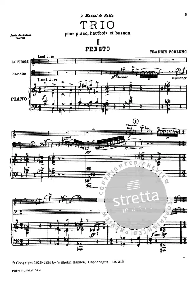 F. Poulenc: Trio, ObFgKlv (Pa+St) (1)