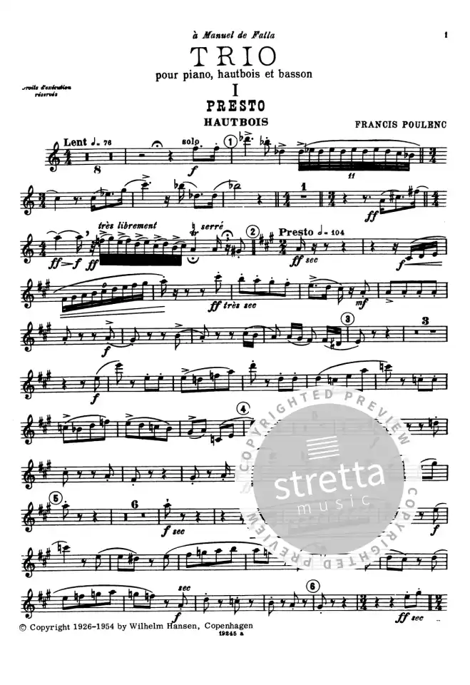 F. Poulenc: Trio, ObFgKlv (Pa+St) (4)
