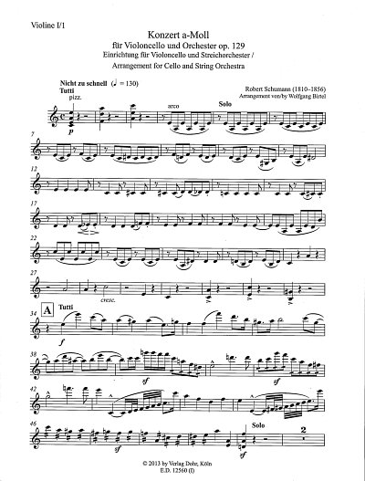 R. Schumann: Konzert a-Moll op. 129, VcStr (Stsatz)