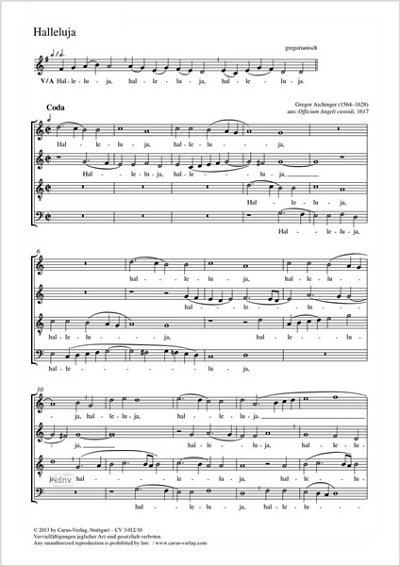 DL: G. Aichinger: Halleluja (1617), GCh4 (Part.)