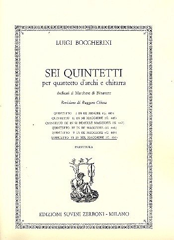 L. Boccherini: Quintetto N. 6 Partitura (Part.)