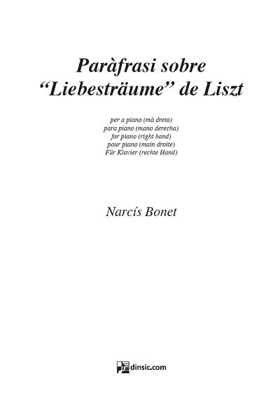 N. Bonet: Paraphrase ueber Liebestraeume von F. Liszt, Klav