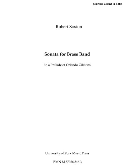 R. Saxton: Sonata For Brass Band On Prelude, Brassb (Stsatz)