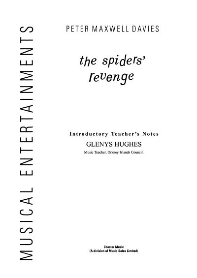 P. Maxwell Davies: The Spider's Revenge - Teacher's (Lehrer)