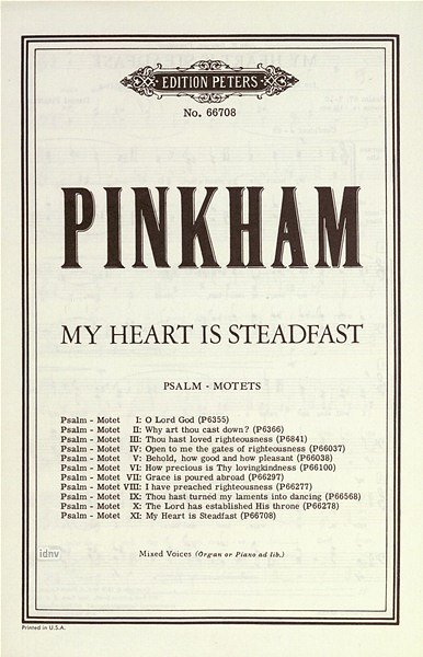 D. Pinkham: My Heart Is Steadfast