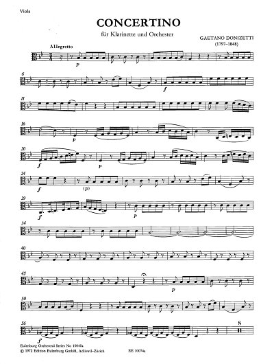 G. Donizetti: Concertino (Allegretto), KlarKamo (Vla)