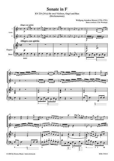 DL: W.A. Mozart: Kirchensonate F-Dur KV 224 (241a)