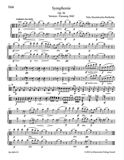 F. Mendelssohn Barth: Symphonie a-Moll op. 56, Sinfo (Vla)