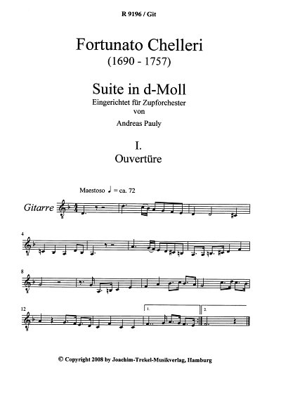 Chelleri Fortunato: Suite D-Moll