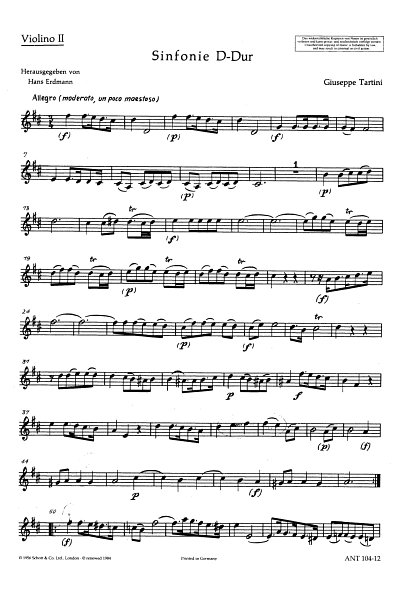 AQ: G. Tartini: Sinfonia D-Dur , Stro (Vl2) (B-Ware)