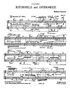R. Saxton: Ritornelli And Intermezzi for Piano, Klav