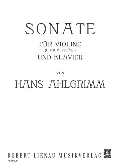 H. Ahlgrimm: Sonate, VlKlav (KlavpaSt)