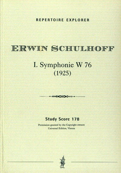 E. Schulhoff: Sinfonie Nr. 1 W 76, Sinfo (Stp)