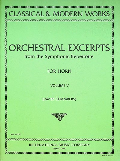 Orchestral Excerpts for Horn Vol V, Hrn