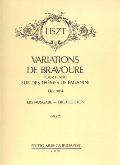 F. Liszt: Variations de bravoure op. Post. Sur des the, Klav