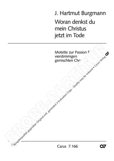 DL: B.J. Hartmut: Motette zur Passion, GCh4 (Part.)