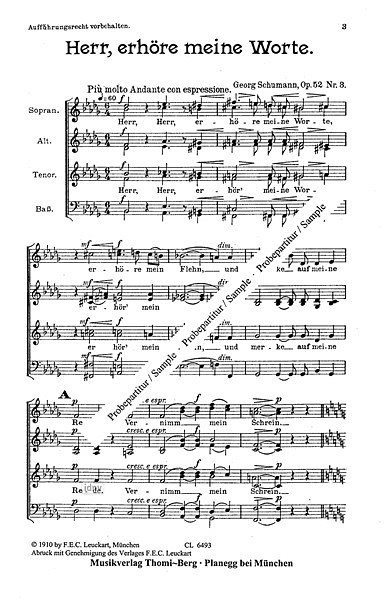 G.A. Schumann: Herr, erhöre meine Worte op. 52/3, Gch (Chpa)