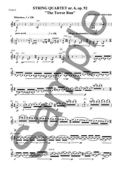 J. Kaipainen: String Quartet No. 6 'The Te, 2VlVaVc (Stsatz)