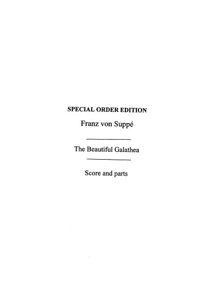 F. von Suppé: The Beautiful Galathea (Geiger)