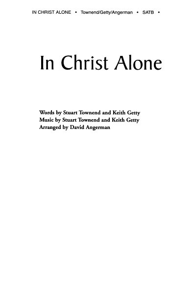 S. Townend: In Christ Alone, GchKlav (Part.)