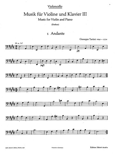 AQ: Musik für Violine und Klavier 3, VlKlav;Vc (Vc) (B-Ware)