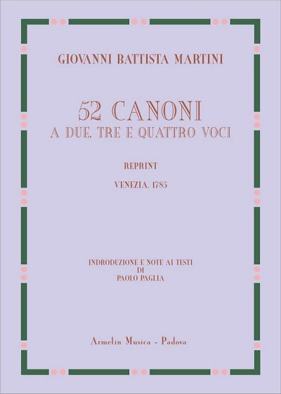 G.B. Martini: 52 Canoni A 2, 3, 4, Voci