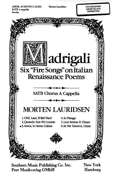 M. Lauridsen: Amor Io Sento L'Alma (6 Fire Songs 3)