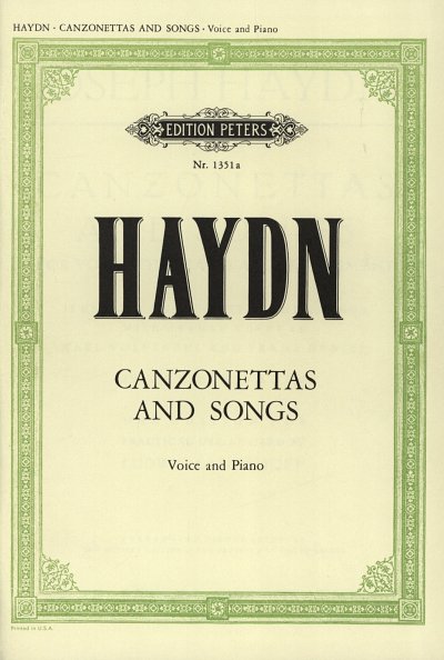 J. Haydn: Kanzonetten und Lieder, GesKlav