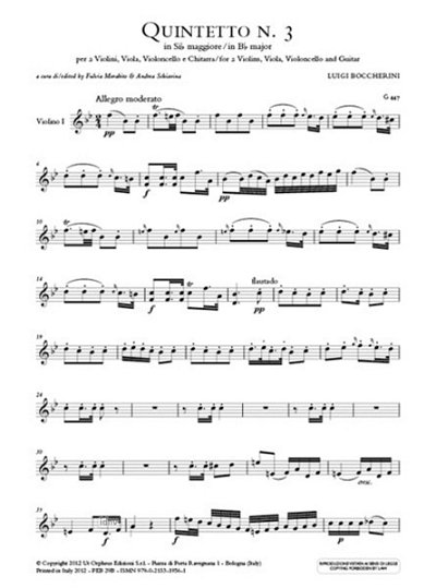 L. Boccherini: Quintet No.3 in B flat major G.447