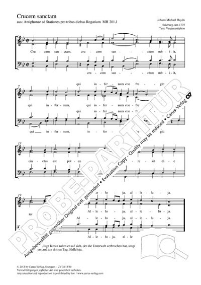 DL: M. Haydn: Crucem sanctam B-Dur MH 201,1 (1775), GCh4 (Pa