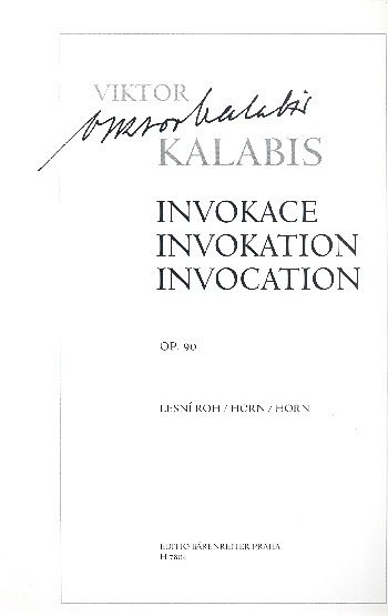 V. Kalabis: Invokation op. 90