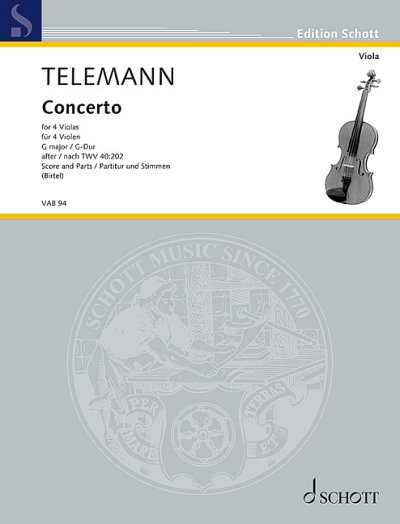 DL: G.P. Telemann: Concerto, 4Va (Pa+St)