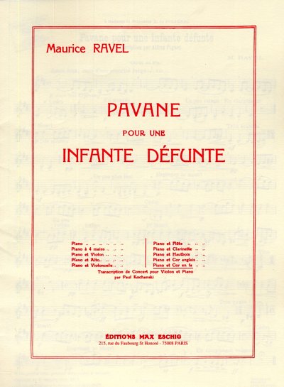 M. Ravel: Pavane Pour Une Infante Defunte, HrnKlav (Part.)