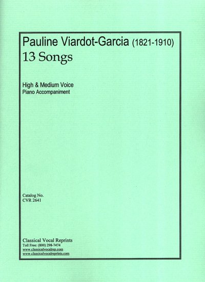 AQ: P. Viardot-García: 13 Songs, GesMHKlav (Klavpa) (B-Ware)