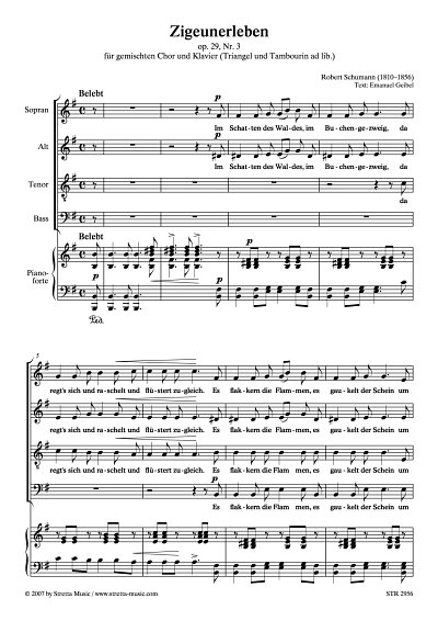 DL: R. Schumann: Zigeunerleben fuer gemischten Chor und Klav