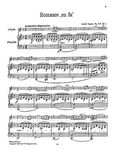 Guido Papini: Romance In F For Violin And, VlKlav (KlavpaSt)