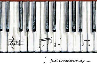 7x5 Greetings Card - Piano Keys Design (Postkarte)