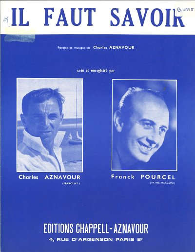 DL: C. Aznavour: Il Faut Savoir, GesKlavGit