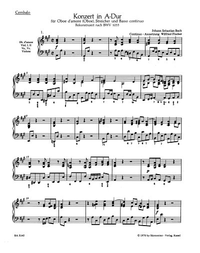 J.S. Bach: Konzert A-Dur, ObStrBc (Bc)