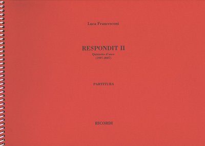 L. Francesconi: Respondit Ii, FlObKlHrFg (Part.)