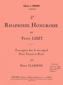 F. Liszt: Rhapsodie hongroise n°2, VlKlav (KlavpaSt)